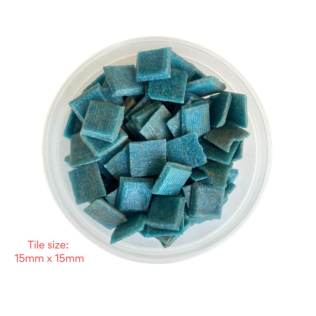 Mosaic Tiles Whole Rustic Teal 960g (Small tiles for crafting)