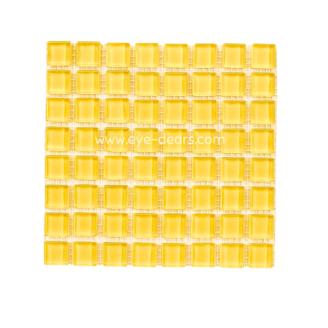 Mosaic Tiles - Yellow Summer Sun Glass 10x10mm