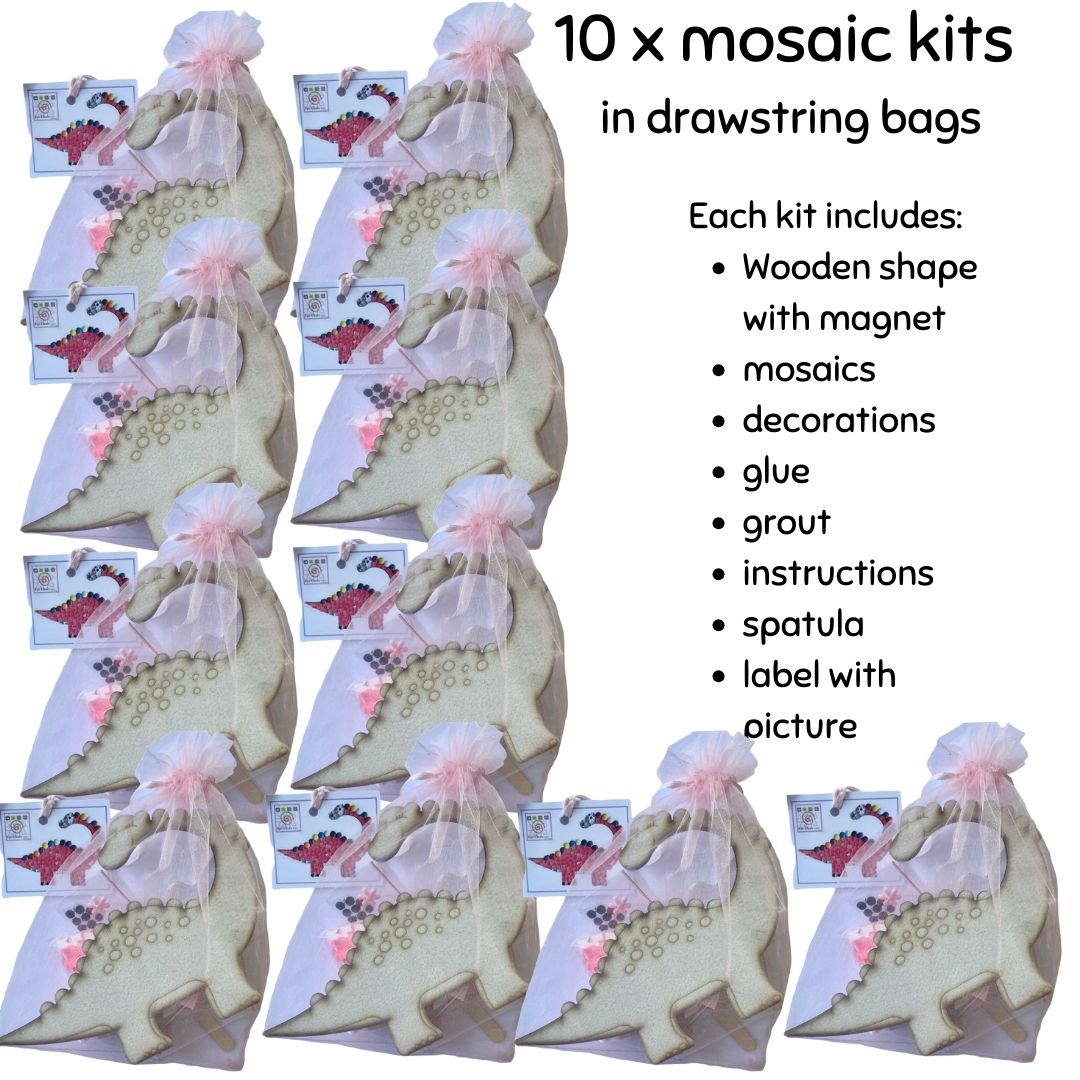 Mosaic Craft Kit with Magnet - Brontosaurus Pink (Medium)