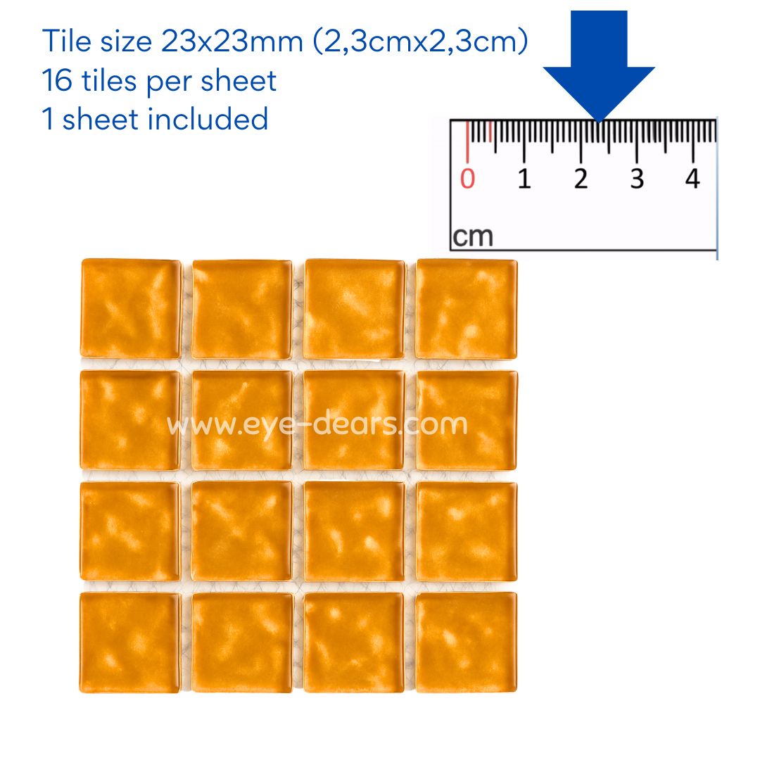 Mosaic Tiles - 10 x sheets of Gold Metallic Ripple 23x23mm