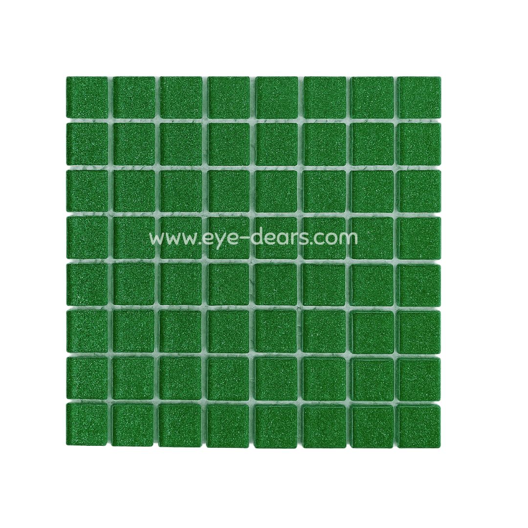 Mosaic Tiles- Single Sheet Emerald Green Glitter (10x10mm)