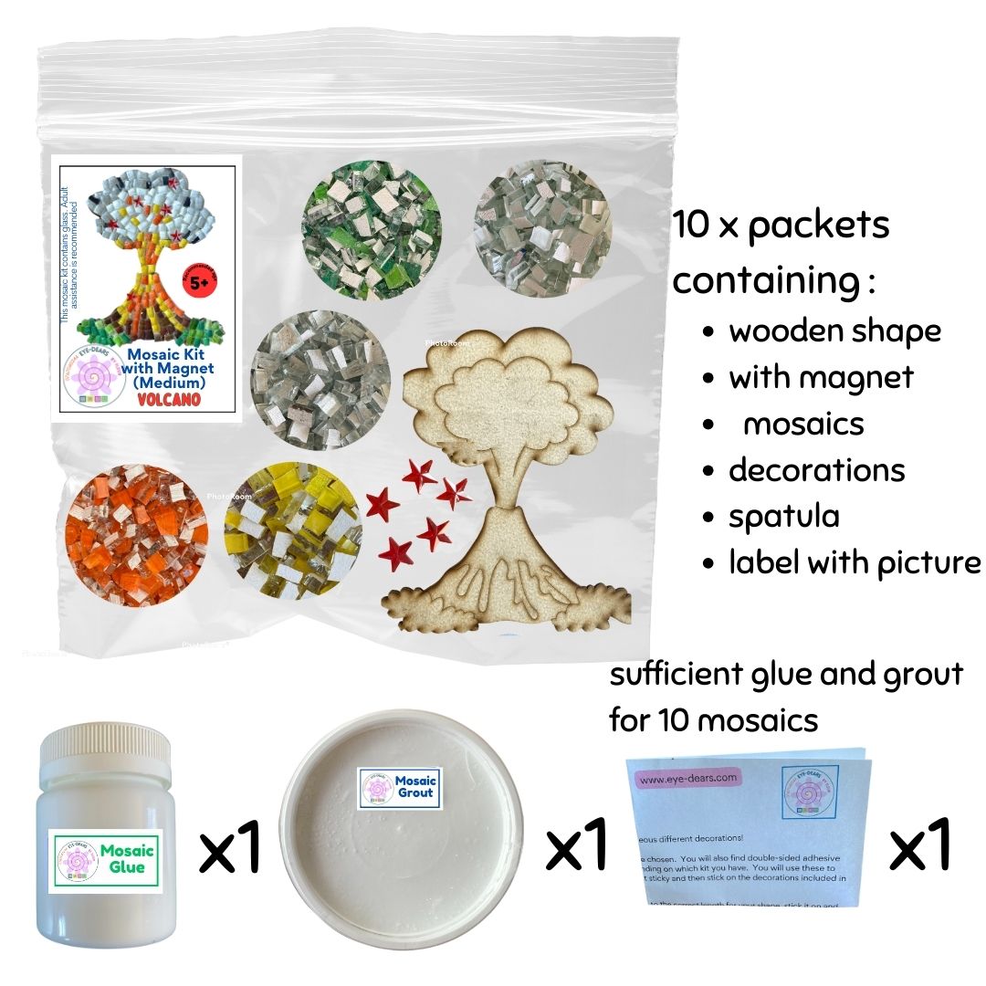 Mosaic Craft Kit with Magnet - Volcano (Medium)
