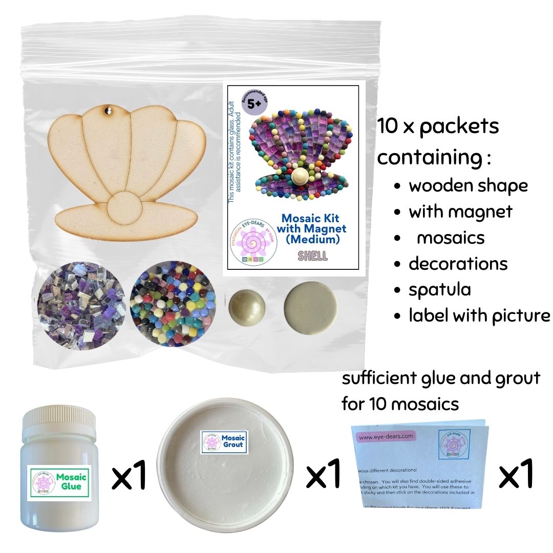 Mosaic Craft Kit with Magnet - Shell (Medium)