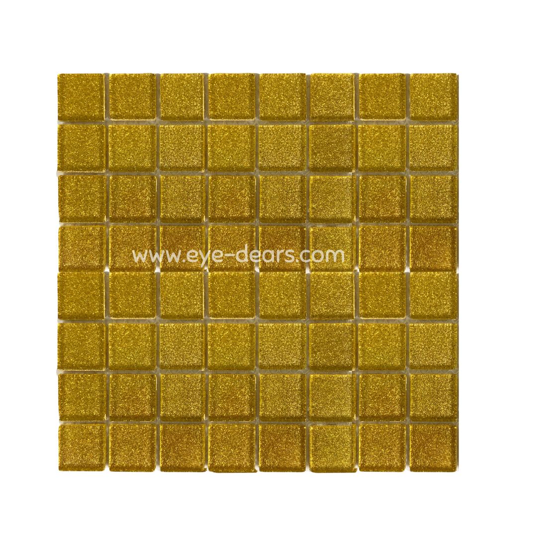 Mosaic Tiles- Sunflower Gold Glitter (10x10mm)