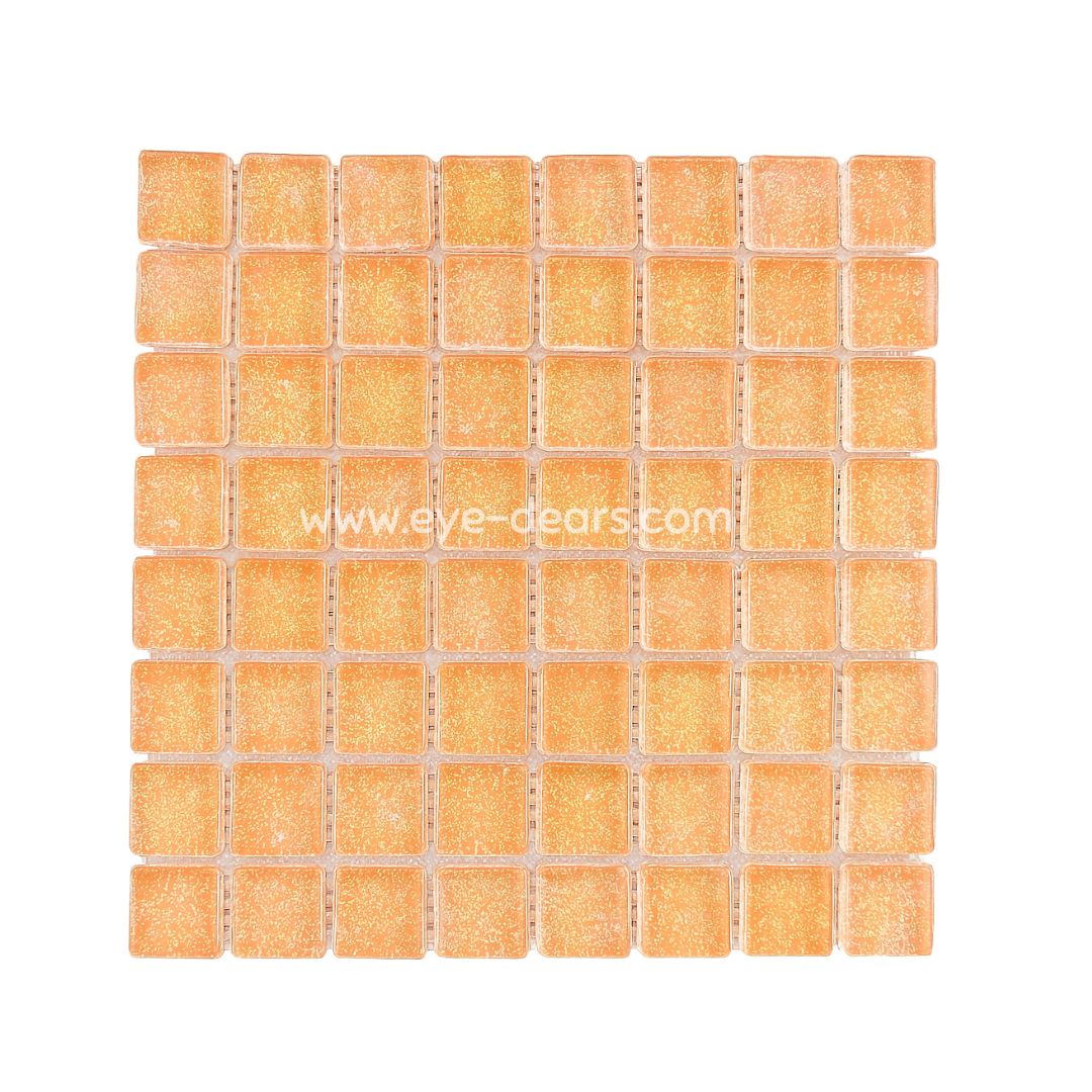 Mosaic Tiles- Single Orange Glitter (10x10mm)