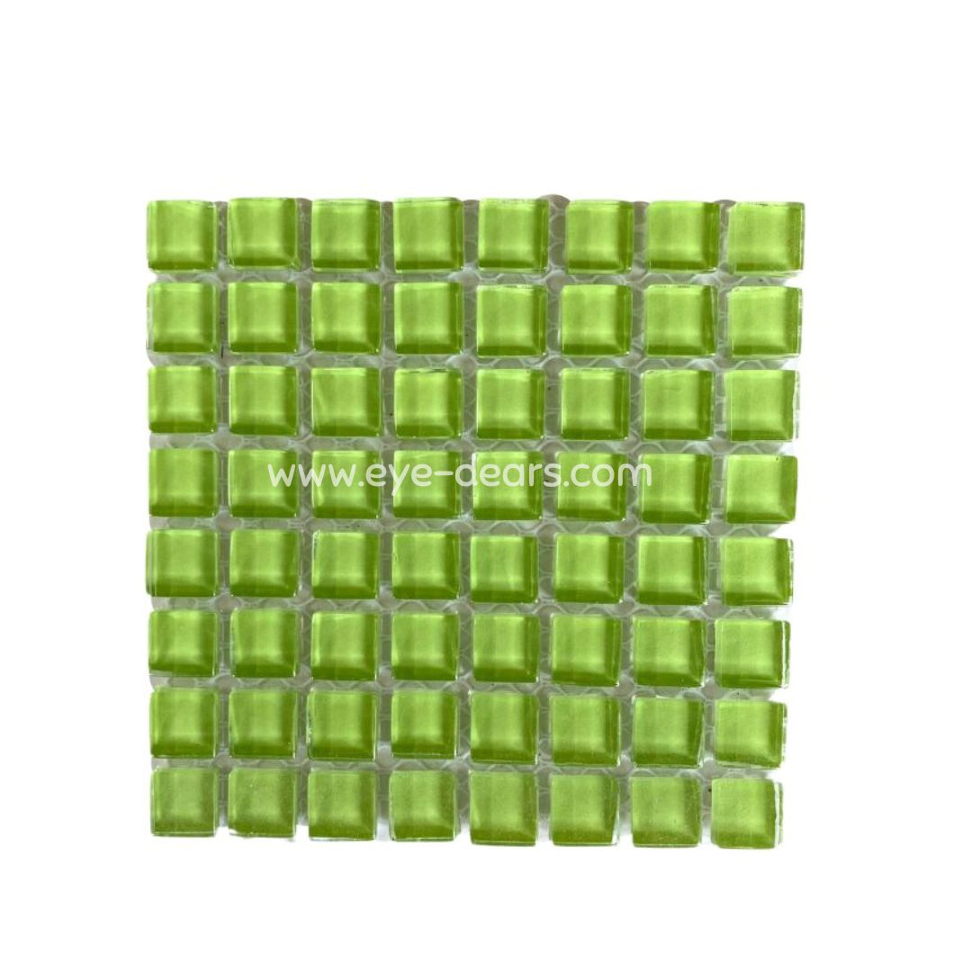 Mosaic Tiles -Single Sheet Lime Green Glass 10x10mm