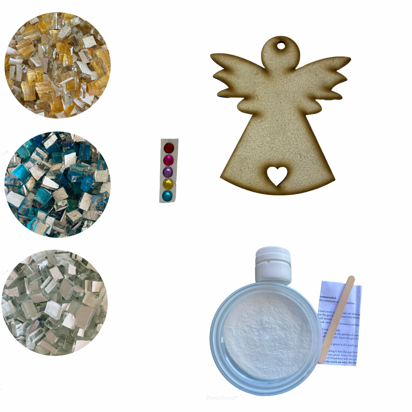 Mosaic Craft Kit with Magnet - Turquoise Angel Small)