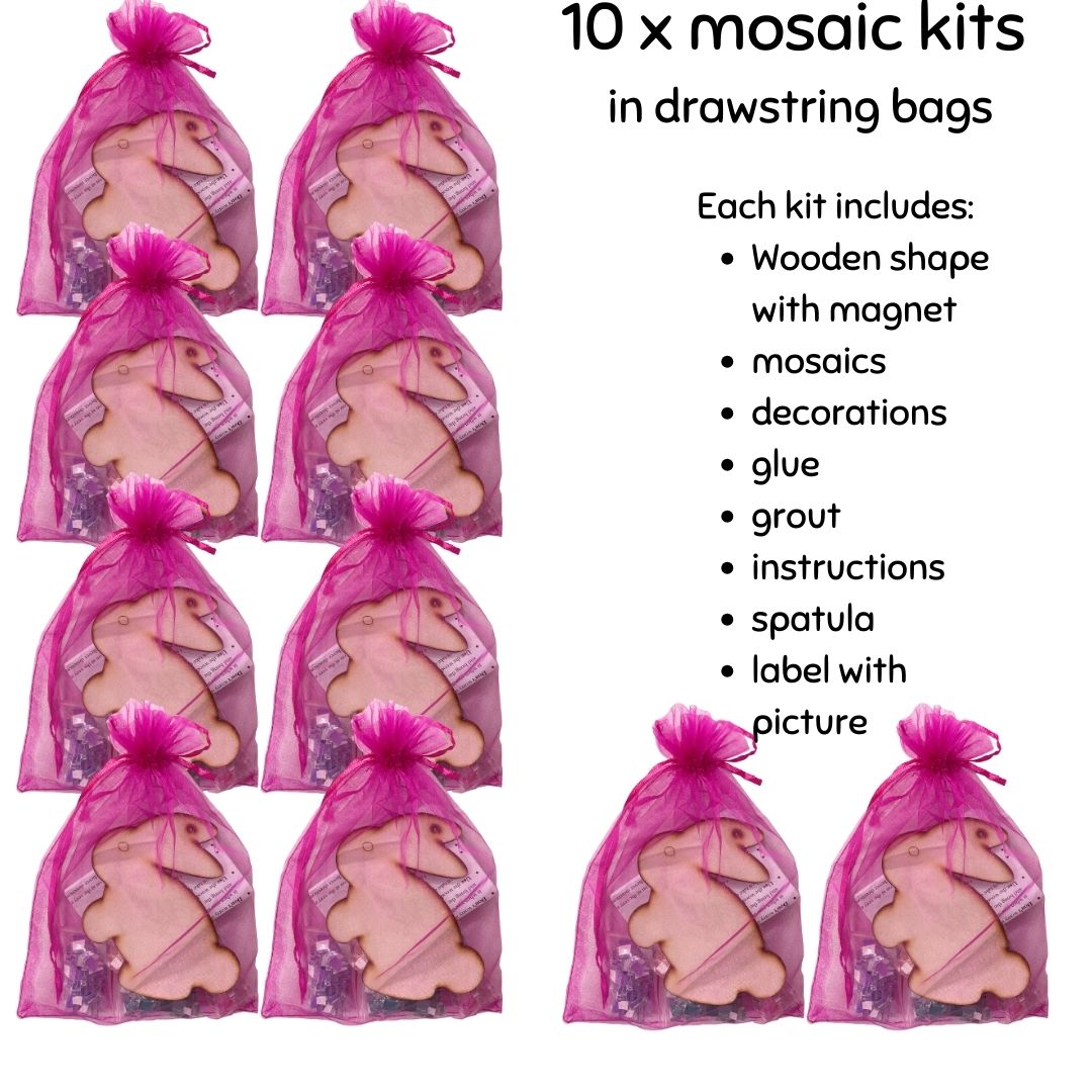 Mosaic Craft Kit with Magnet - Floral Easter Bunny (Medium)