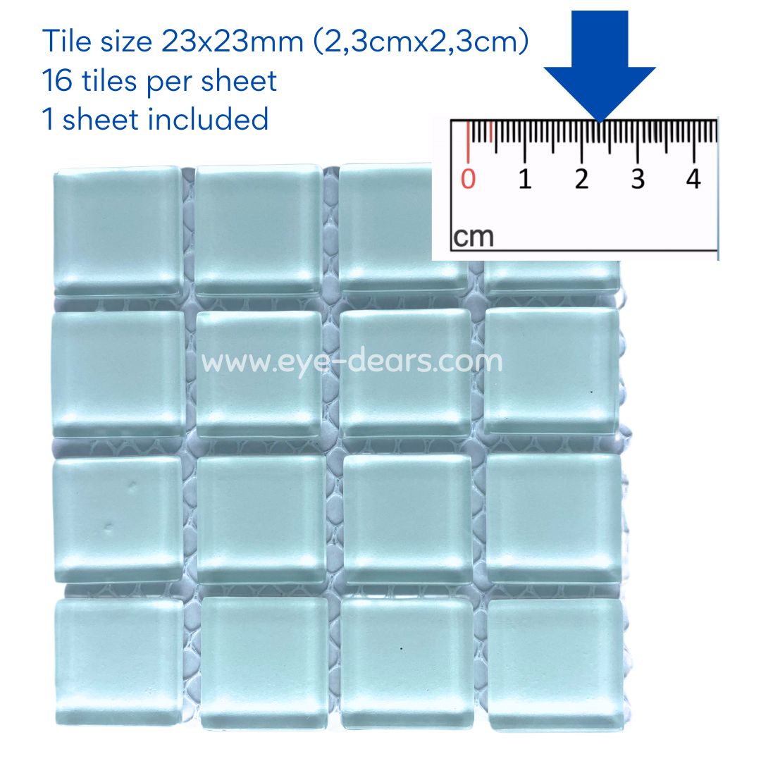 Mosaic Tiles - 10 x sheets of White Glass 23x23mm