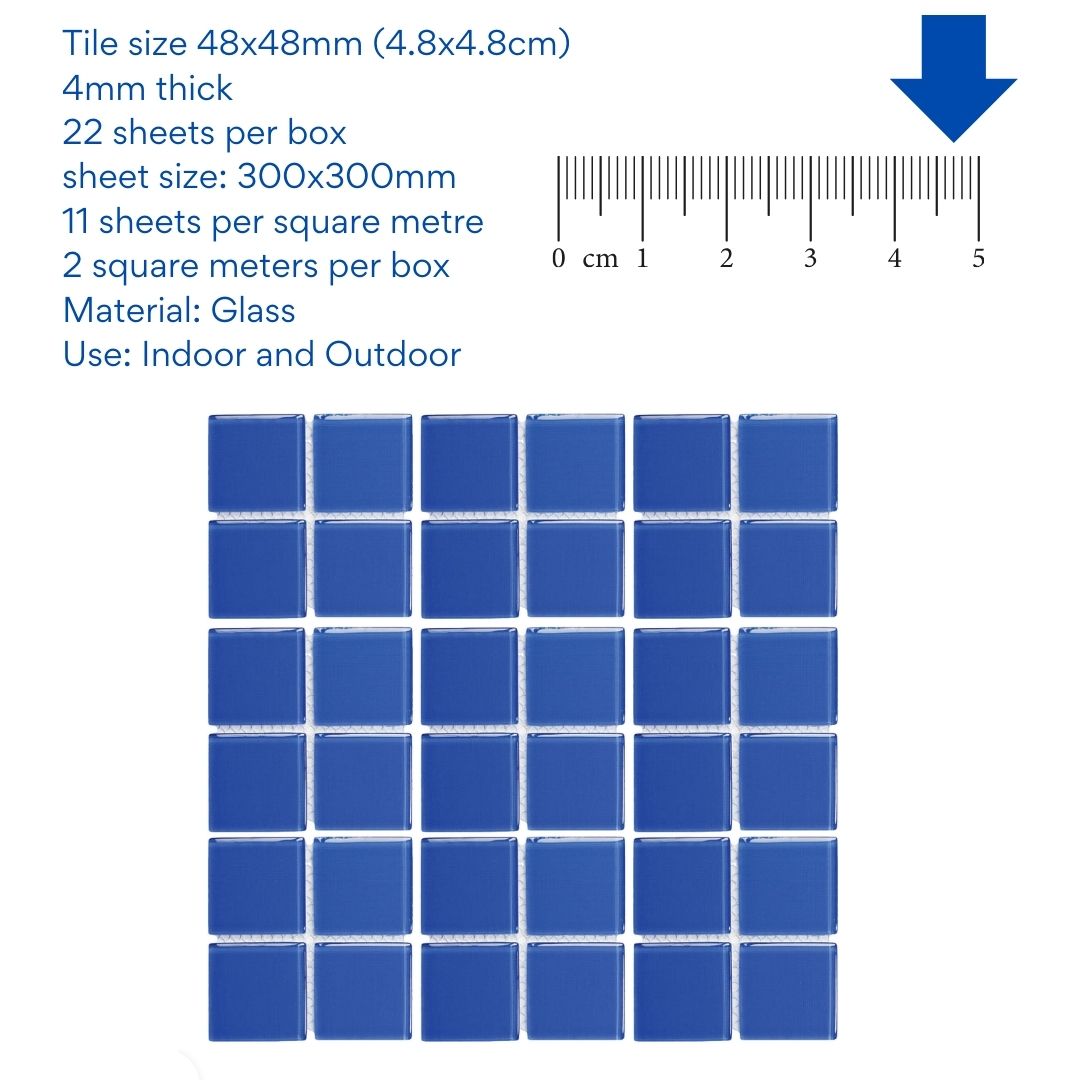 Decor Tiles - Royal Blue 48x48mm