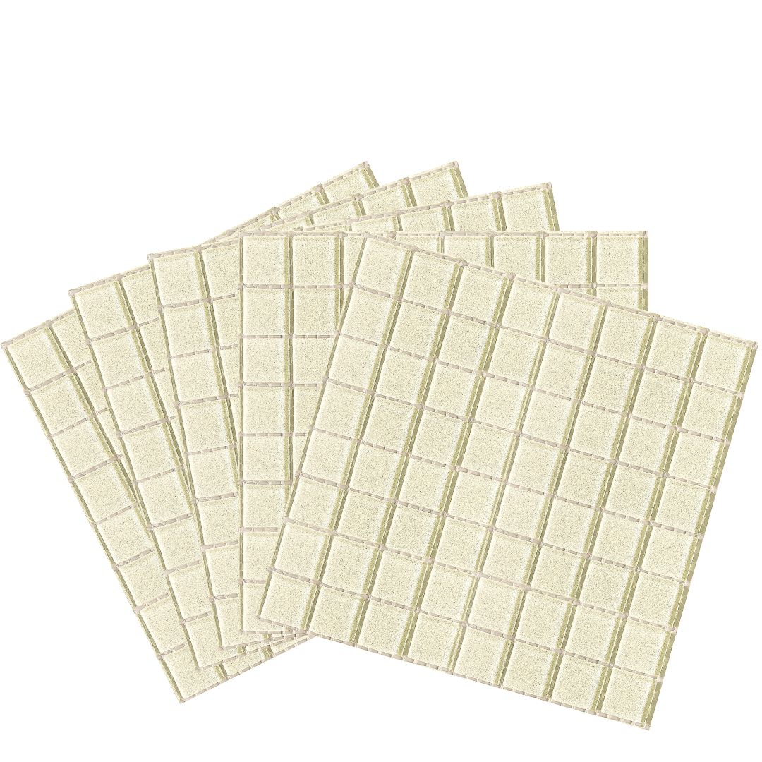 Mosaic Tiles - 10 x sheets of White Glitter (10x10mm)