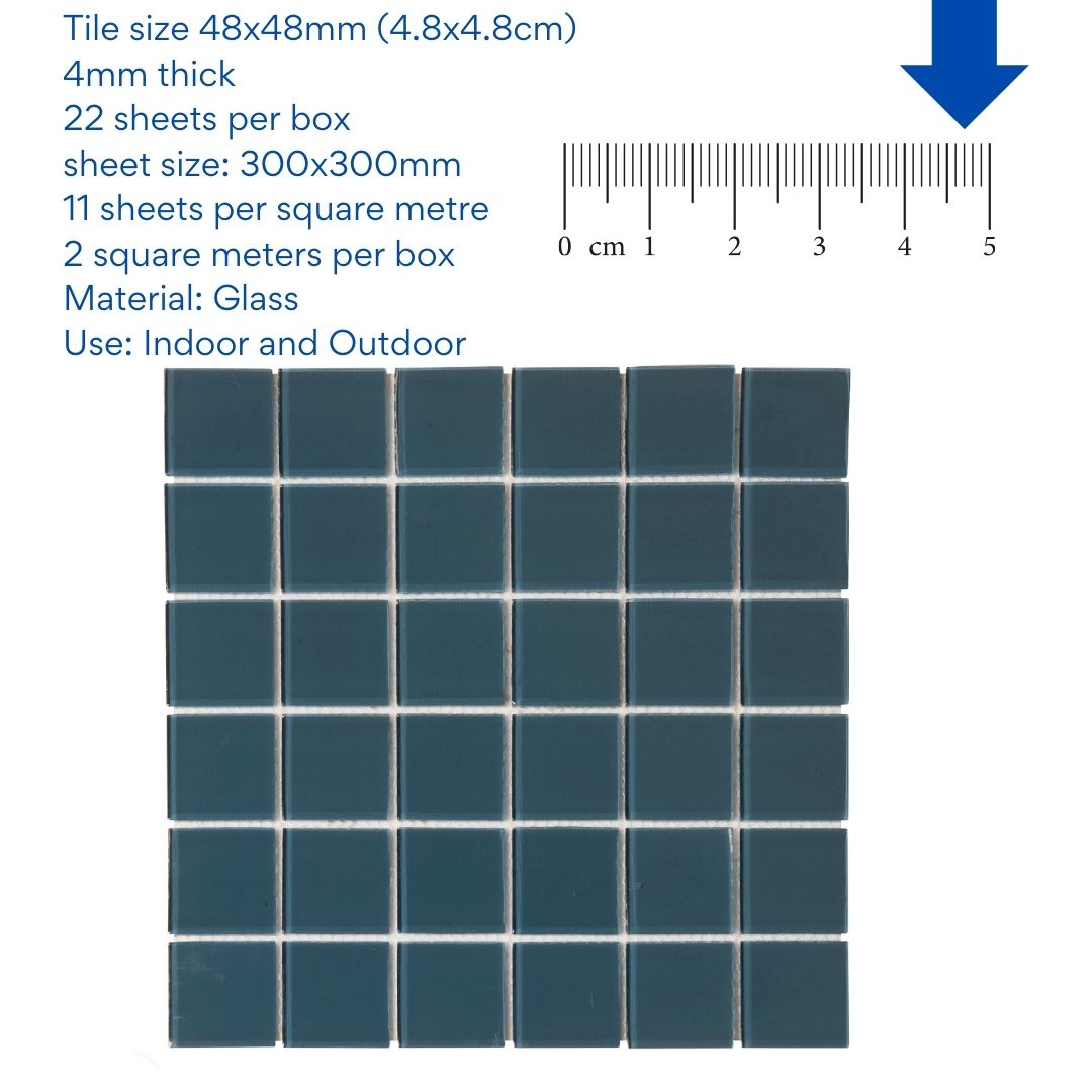Decor Tiles - Petrol Blue 48x48mm