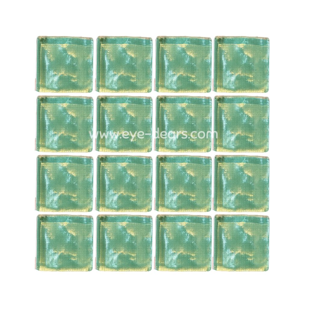Mosaic Tiles - Single Sheet Sea Green Metallic Ripple 23x23mm