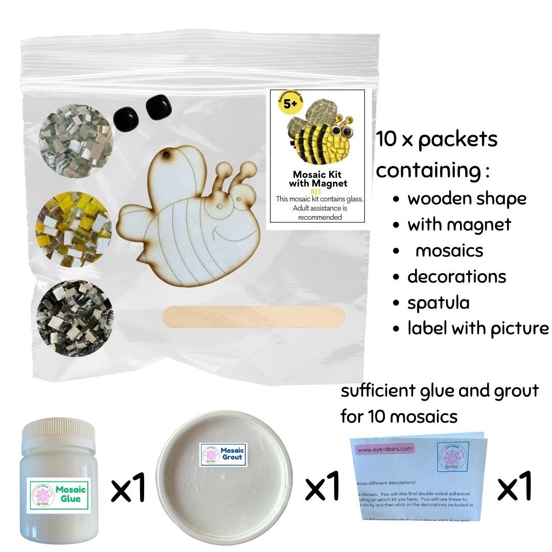 Mosaic Craft Kit with Magnet- Bee (Small)