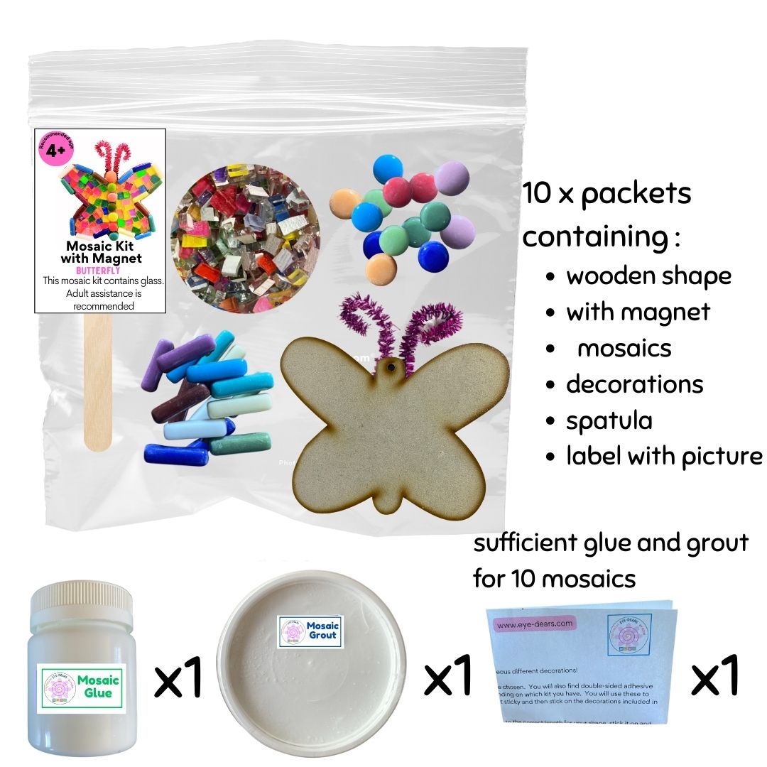 Mosaic Craft Kit with Magnet- Butterfly (Small)