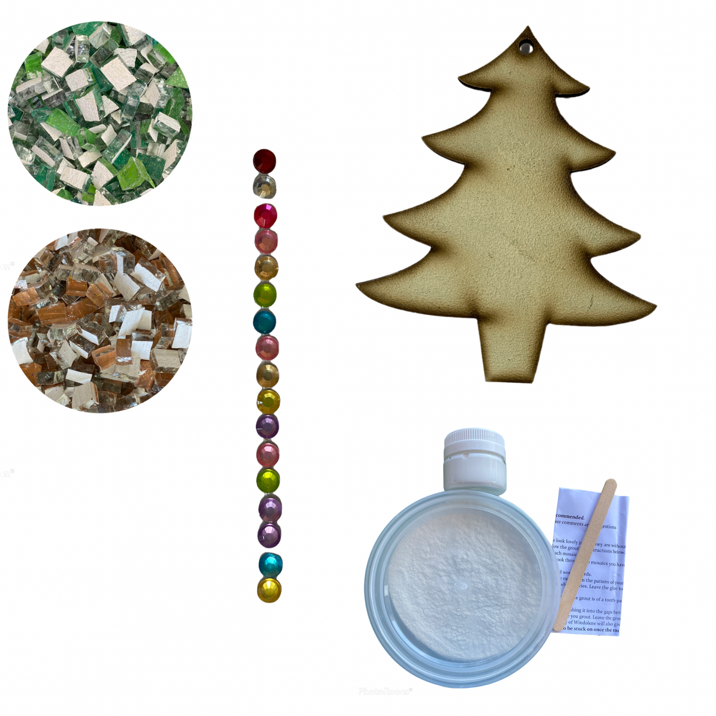 Mosaic Craft Kit with Magnet - Christmas Tree (Small)