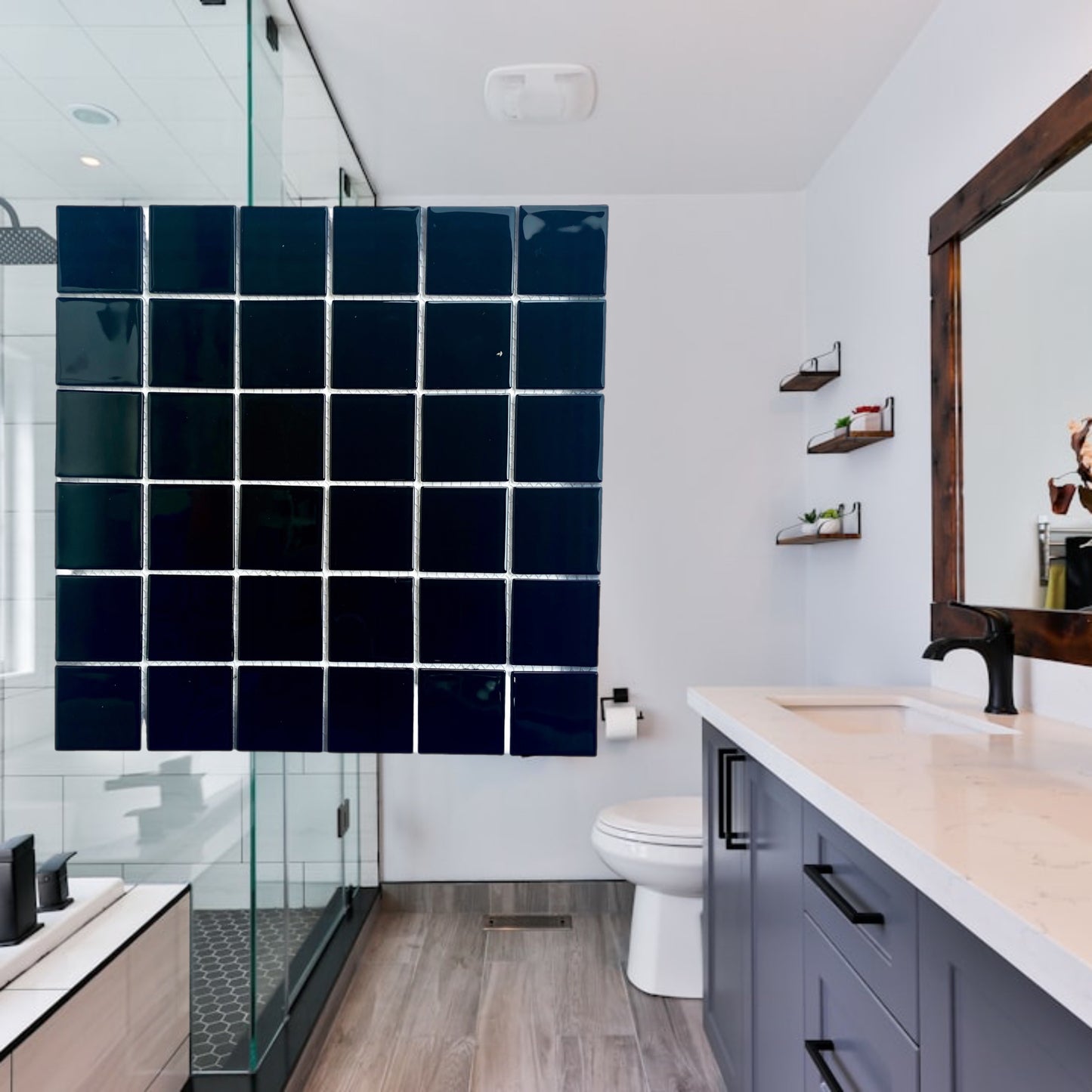 Decor Tiles -Glazed Mosaic Shiny Black