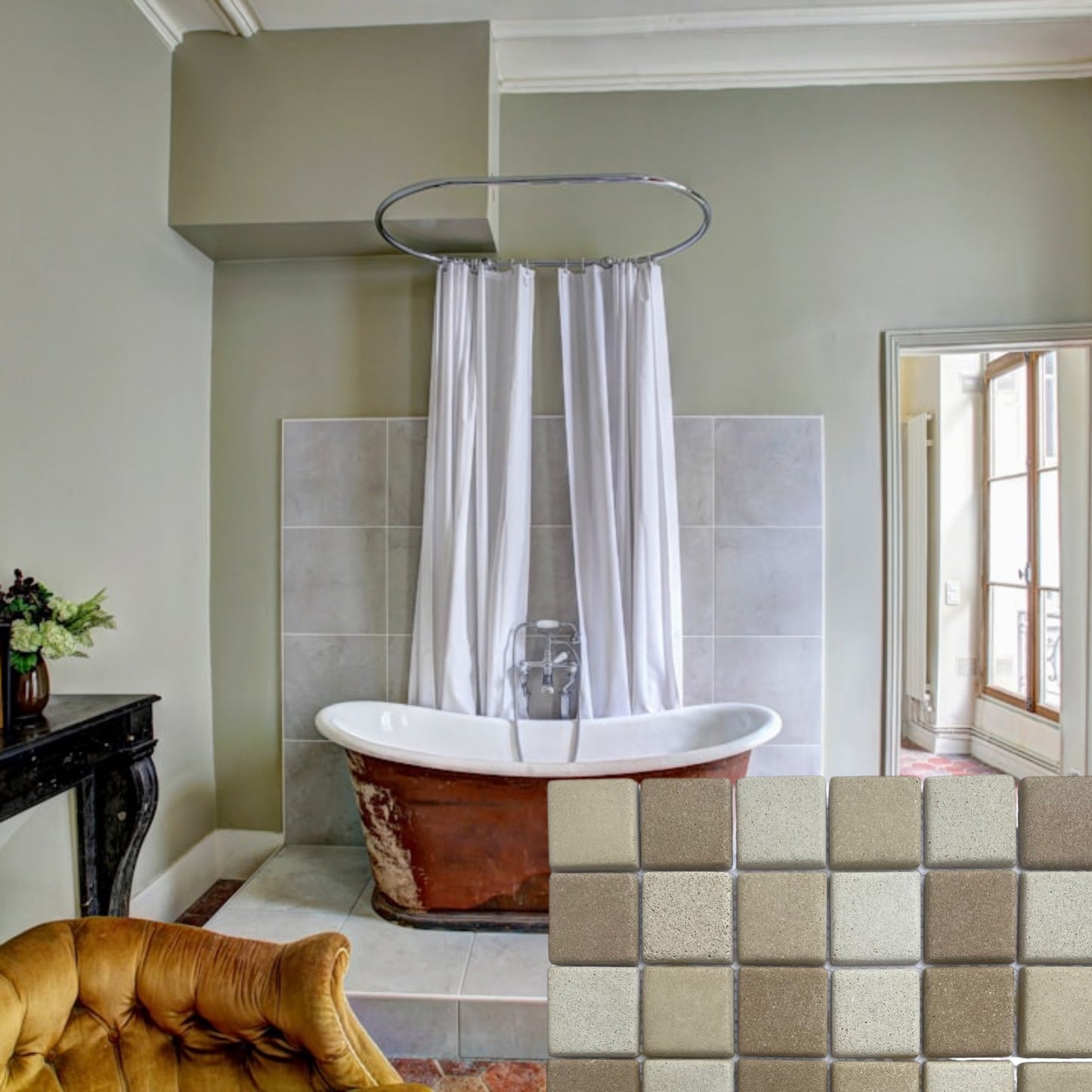 Decor Tiles -Concrete Beige Mix Non-Slip