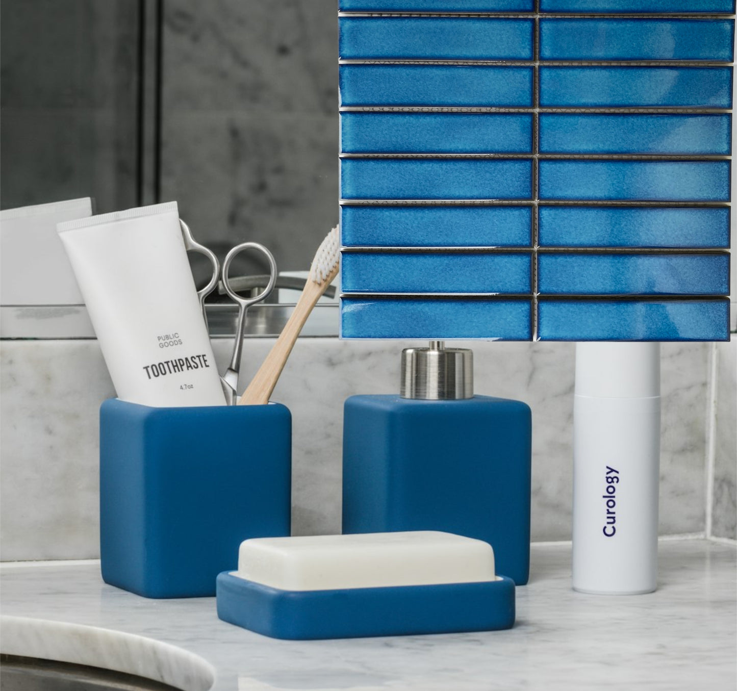 Decor Tiles -Glazed Mosaic Strip Blue