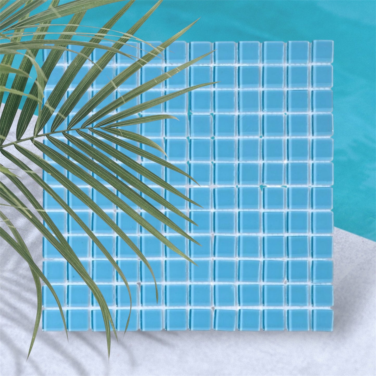Decor Tiles - Baby Blue Glass 23x23mm
