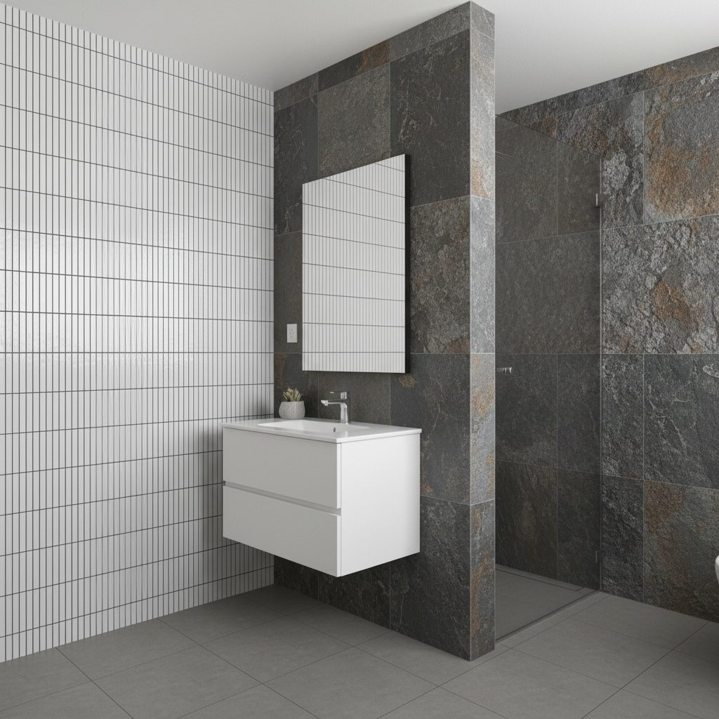 Decor Tiles - Porcelain Mini Strips Matt White