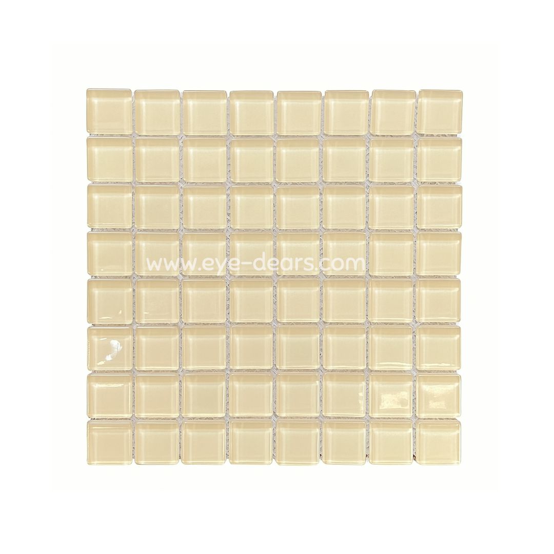Mosaic Tiles - Cream Glass 10x10mm