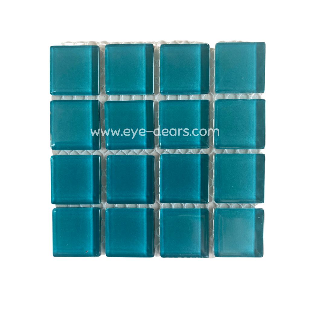 Mosaic Tiles -Single Sheet Deep Turquoise Glass
