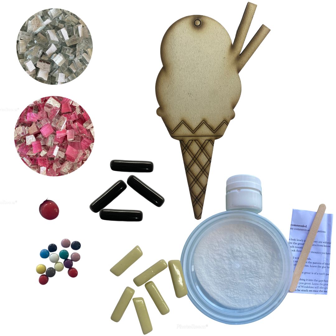 Mosaic Craft Kit with Magnet - Ice Cream (Medium)