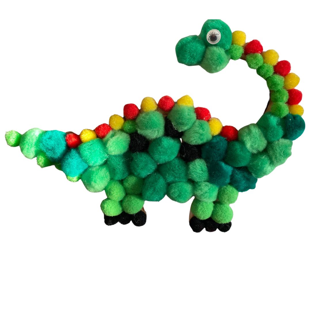 Pom-Pom Art - Brontosaurus Dinosaur