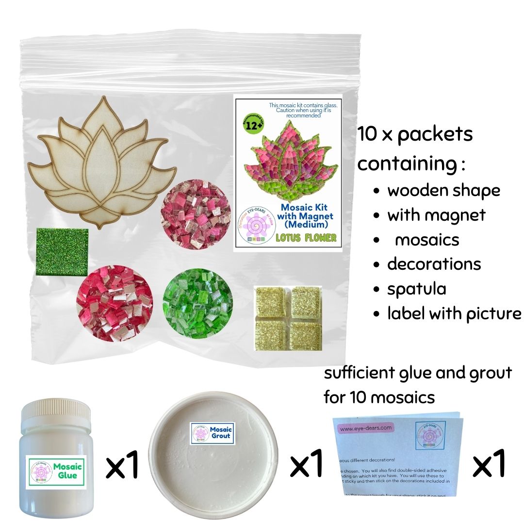 Mosaic Craft Kit with Magnet - Lotus Flower (age 12+)