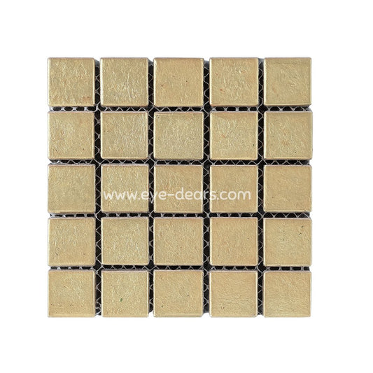 Mosaic Tiles - Single Sheet Ivory Gold Leaf 15x15mm