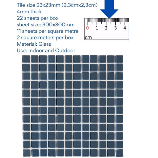 Decor Tiles - Petrol Blue 23x23mm