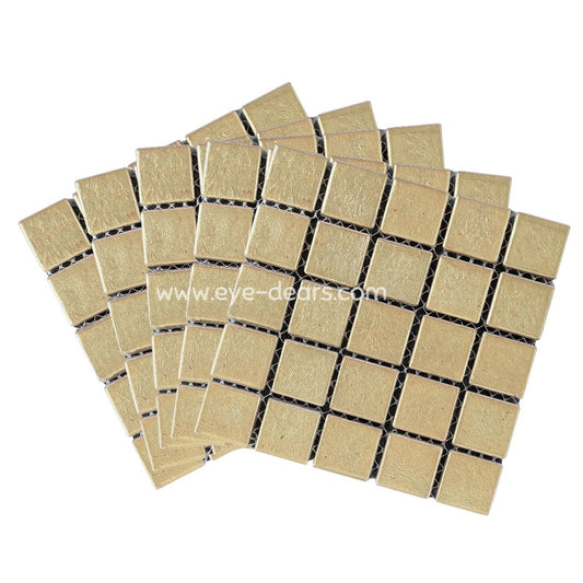 Mosaic Tiles - 10 x sheets of Ivory Gold Leaf 15x15mm
