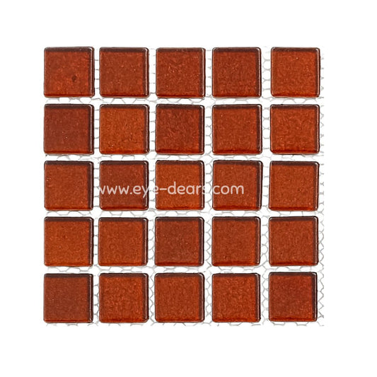 Mosaic Tiles - Single Sheet Chocolate Brown Gold Leaf 15x15mm