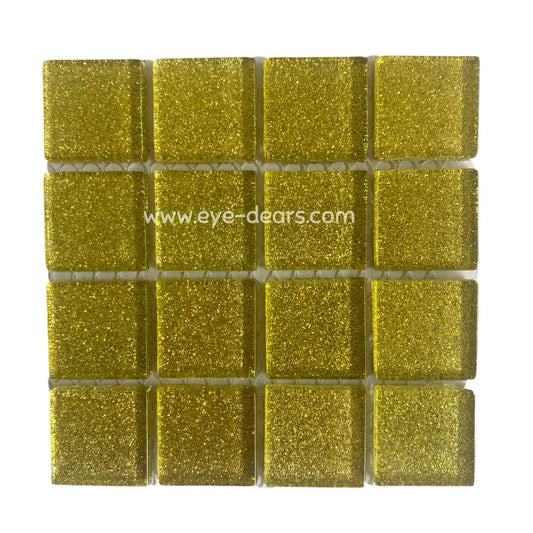 Mosaic Tiles - Single Sheet Summer Sun Gold Glitter 23x23mm