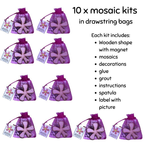 Bulk - Mosaic Craft Kit with Magnet- Flower Purple (Small)