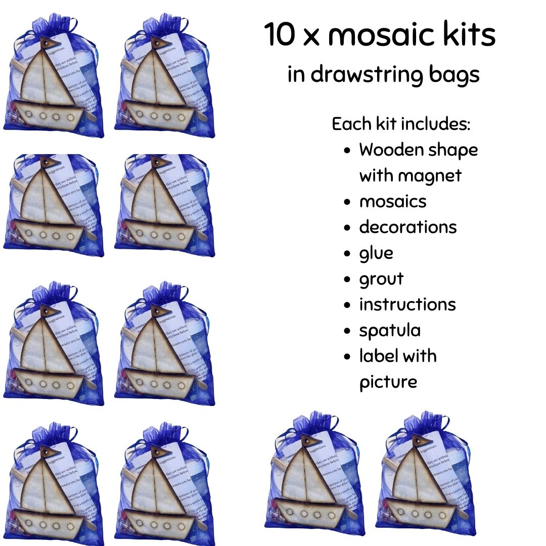 Mosaic Craft Kit with Magnet- Boat (Small)