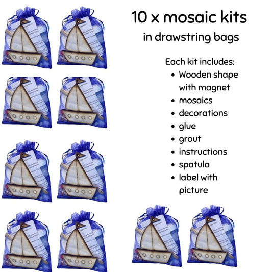 Bulk - Mosaic Craft Kit with Magnet- Boat (Small)