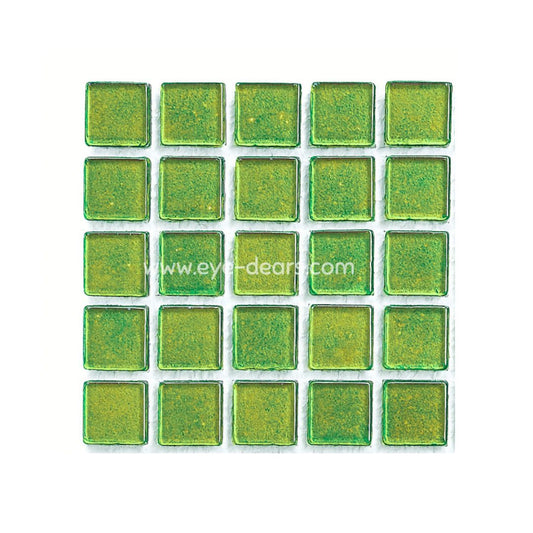 Mosaic Tiles - Single Sheet Lime Green Gold Leaf 15x15mm