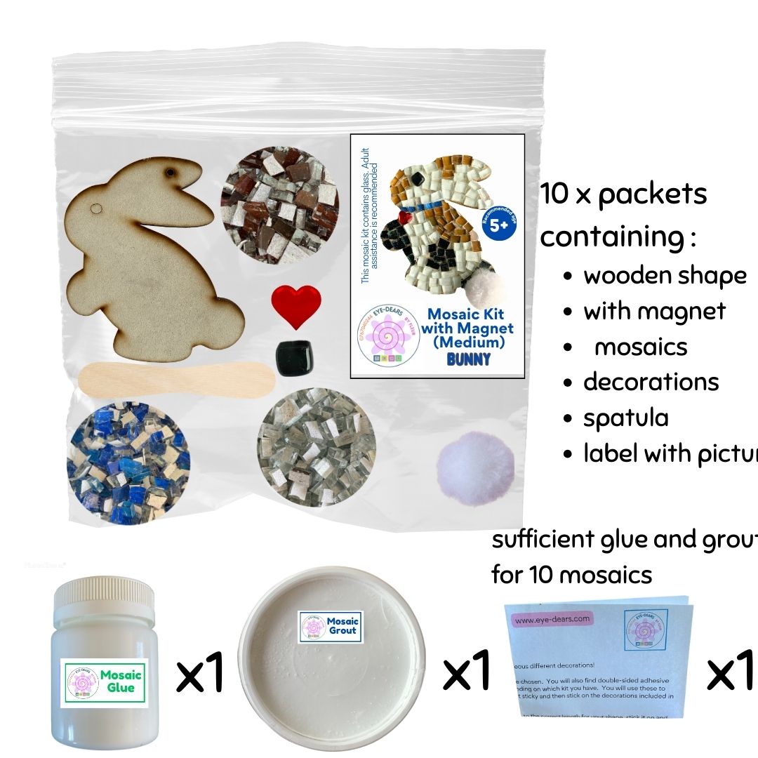 Mosaic Craft Kit with Magnet - Easter Bunny (Medium)