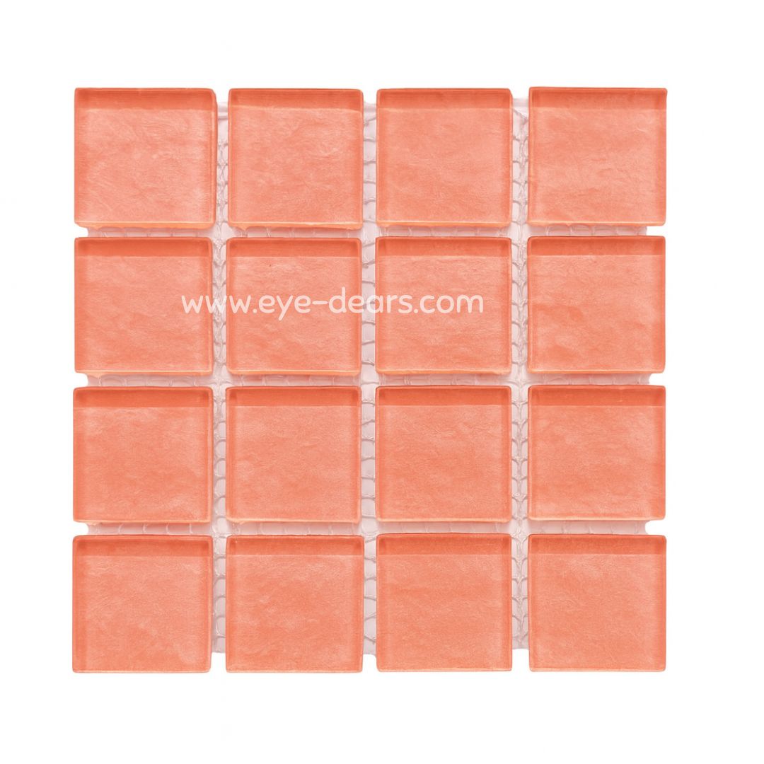 Mosaic Tiles - Single Sheet Peach Metallic Ripple 23x23mm