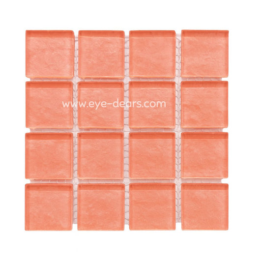 Mosaic Tiles - Single Sheet Peach Metallic Ripple 23x23mm