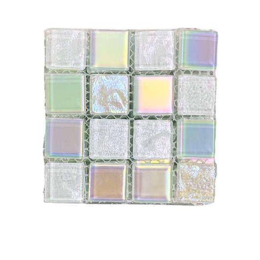 Mosaic Tiles - Single Sheet White Shimmer Mix 25x25mm