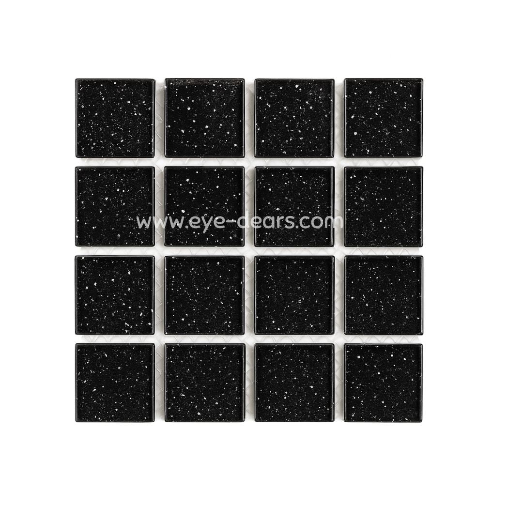 Mosaic Tiles - Single Sheet Black Glitter 23x23mm