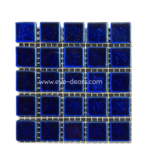 Mosaic Tiles - Single Sheet Navy Blue Gold Leaf 15x15mm