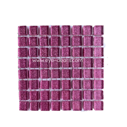 Mosaic Tiles - Single Sheet Pink Glitter 10x10mm