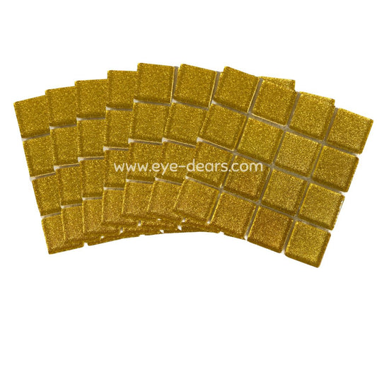 Mosaic Tiles - 10 x sheets of Sunflower Gold Glitter 23x23mm