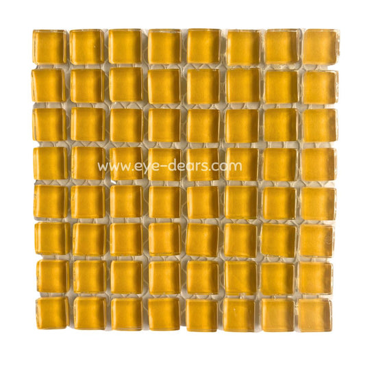 Mosaic Tiles -  Single Sheet Yellow Glass 10x10mm