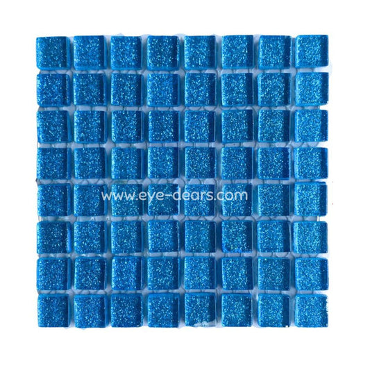 Mosaic Tiles - Single Sheet Ocean Turquoise Glitter 10x10mm