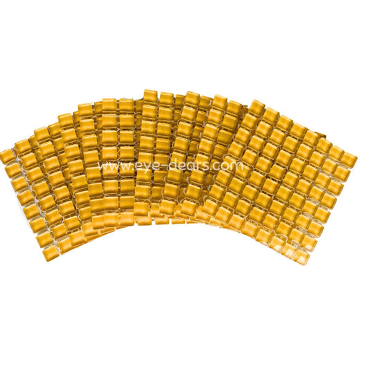 Mosaic Tiles - 10 x sheets of Yellow Glass 10x10mm